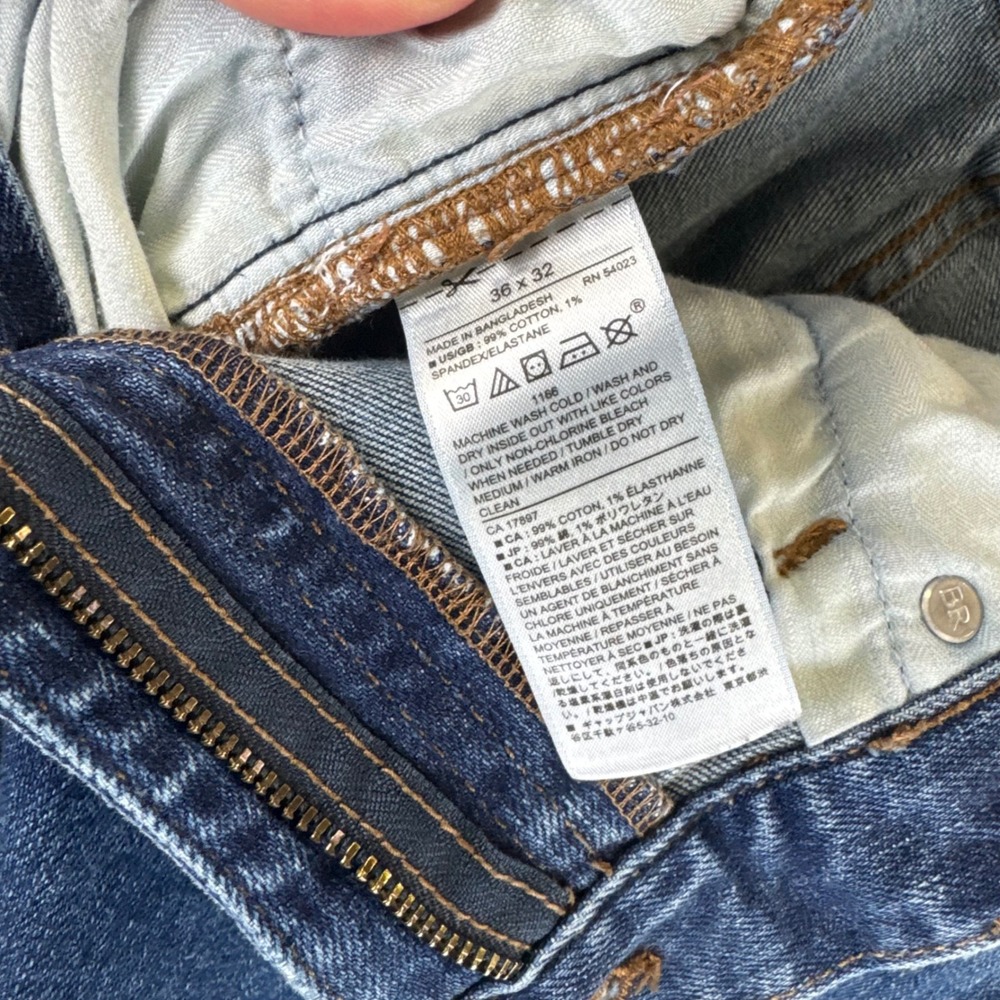 Banana Republic Straight Fit Jeans Mens 36x32 Blue Denim Medium Wash (1592) - Picture 3 of 8